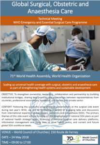 WHA 71 Global Surgery Side Event May 2018