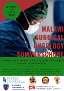 flyer Surgical oncology summerschool Malawi 2022